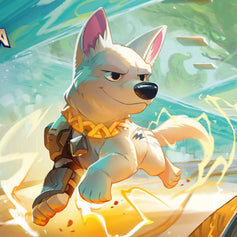 Official Disney Lorcana Archazia's Island artwork featuring Bolt with Disney Lorcana branding.