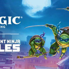 Magic: The Gathering Teenage Mutant Ninja Turtles official full-art banner featuring all four Turtles