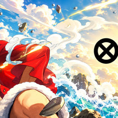 One Piece Card Game panoramic banner with Luffy and ocean artwork
