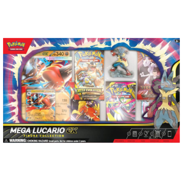 Pokémon TCG – Mega Lucario ex Premium Figure Collection Box (5 Booster Packs, Mega Lucario Figure, MCAP)