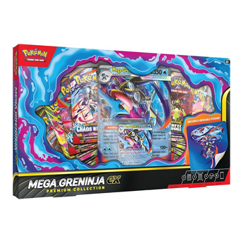 Mega Greninja ex Premium Collection, authentic English Pokémon TCG packaging