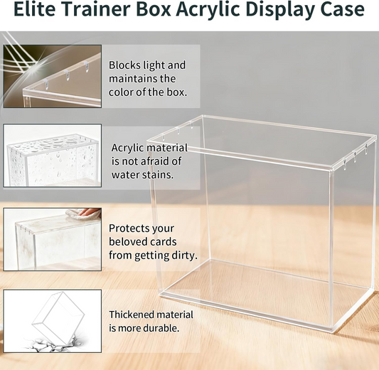 Acrylic Elite Trainer Box Protector Case – Magnetic Closure Display Case for Pokémon ETB (Clear)