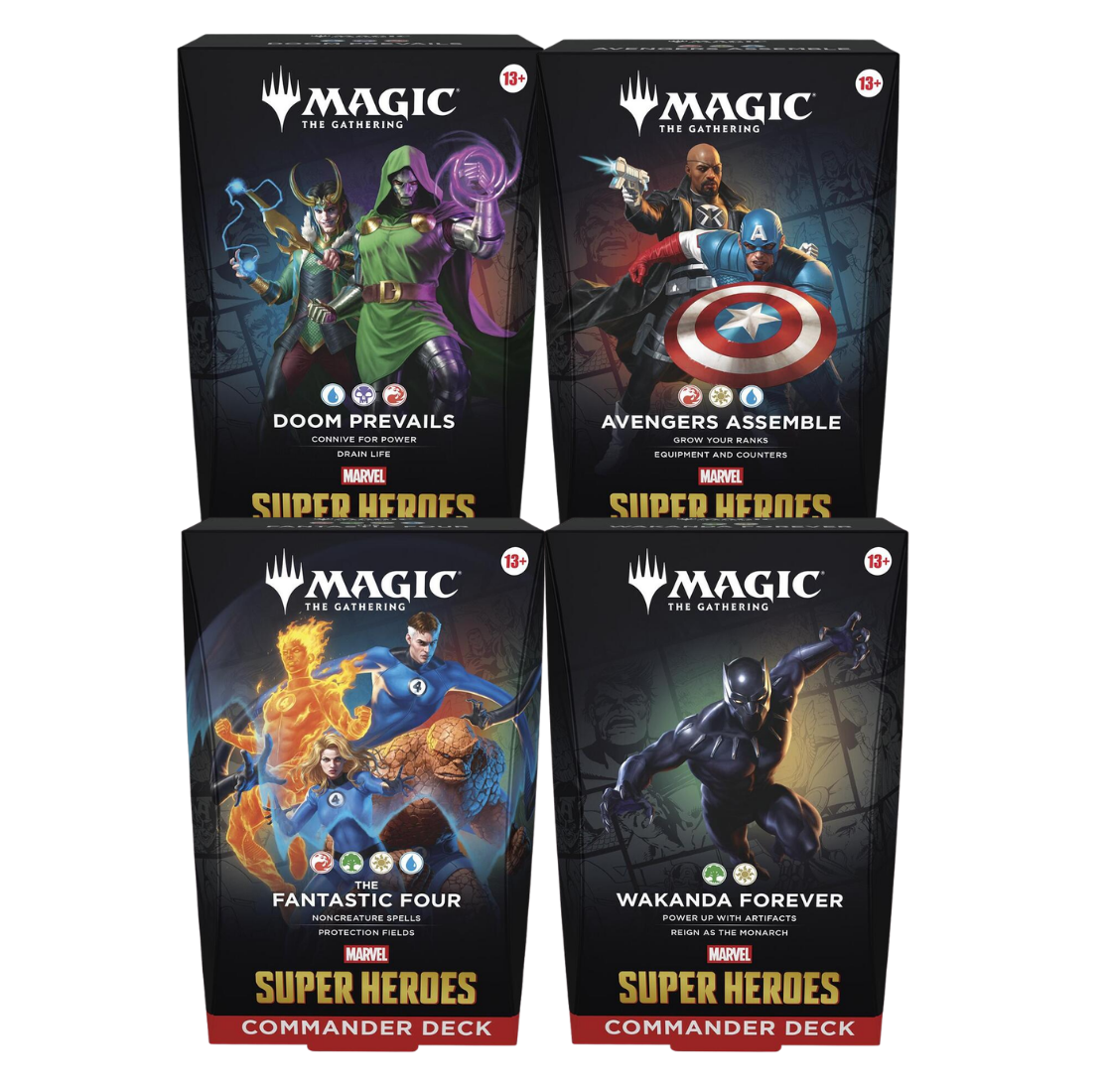 Magic: The Gathering | Marvel Super Heroes Commander Deck Case (4 Commander Decks, English Version)