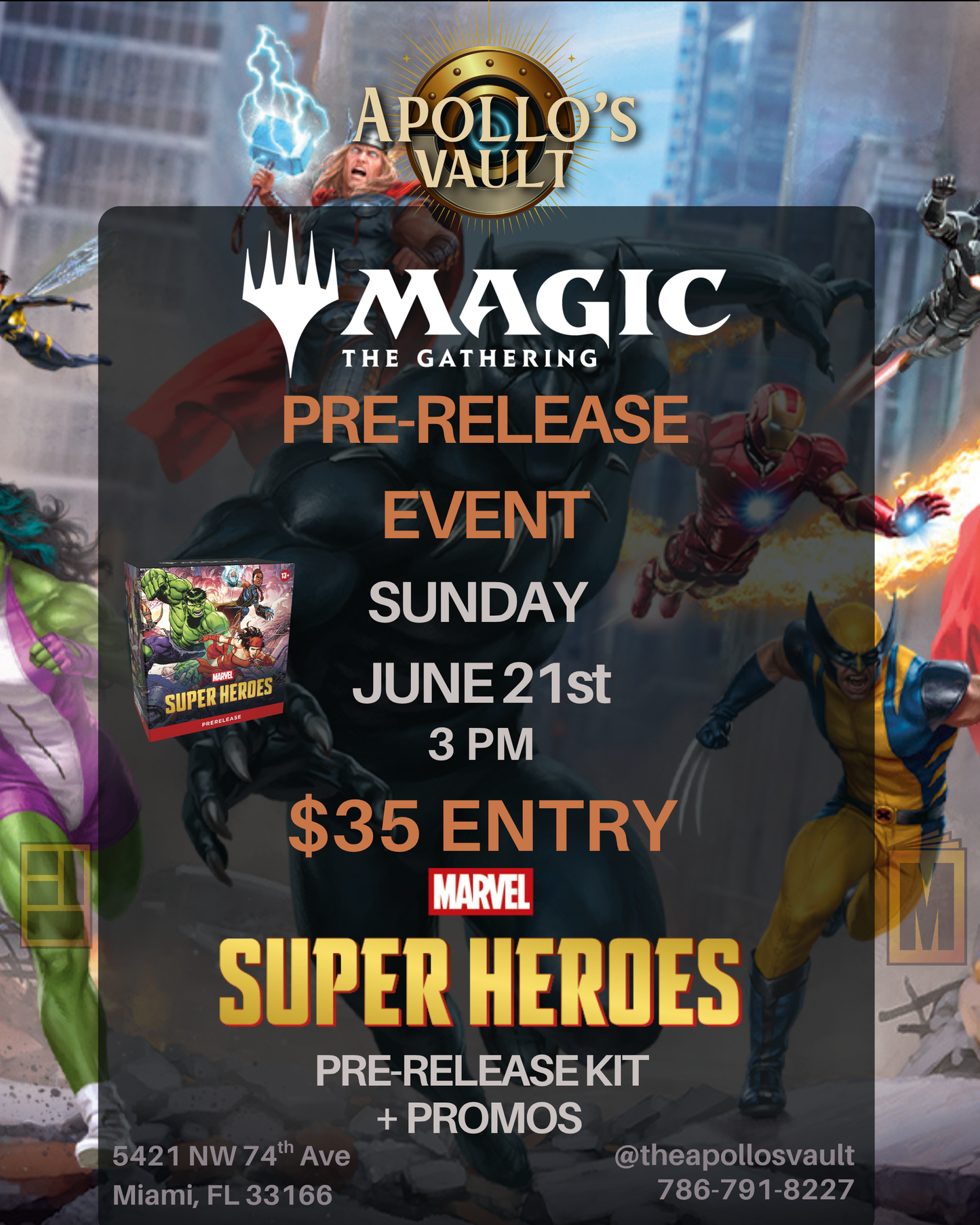 Magic The Gathering: Marvel Super Heroes Pre-Release Event - June 21st at 3pm