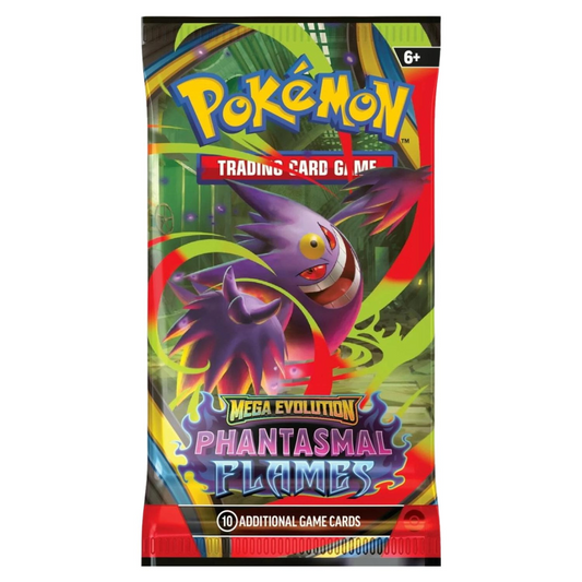 Pokémon TCG: Mega Evolution – Phantasmal Flames Booster Pack (10 Cards, ME02 Expansion)
