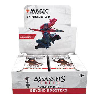 Magic: The Gathering Universes Beyond Assassin's Creed Play Booster Box (24 Packs, ACR Expansion) packaging view 1