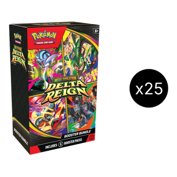 Delta Reign Booster Bundle case contents: booster bundle render with original ×25 quantity badge.