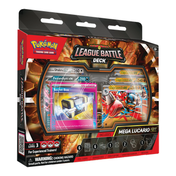 Mega Lucario ex League Battle Deck sealed English packaging, front view