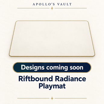 Radiance Playmat (Design 1) placeholder. Designs coming soon; final artwork for this design is not yet confirmed.