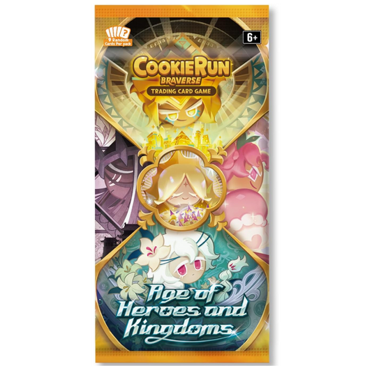 CookieRun Trading Card Game – Age of Heroes and Kingdoms Booster Box (28 Packs + 3 Box Toppers)