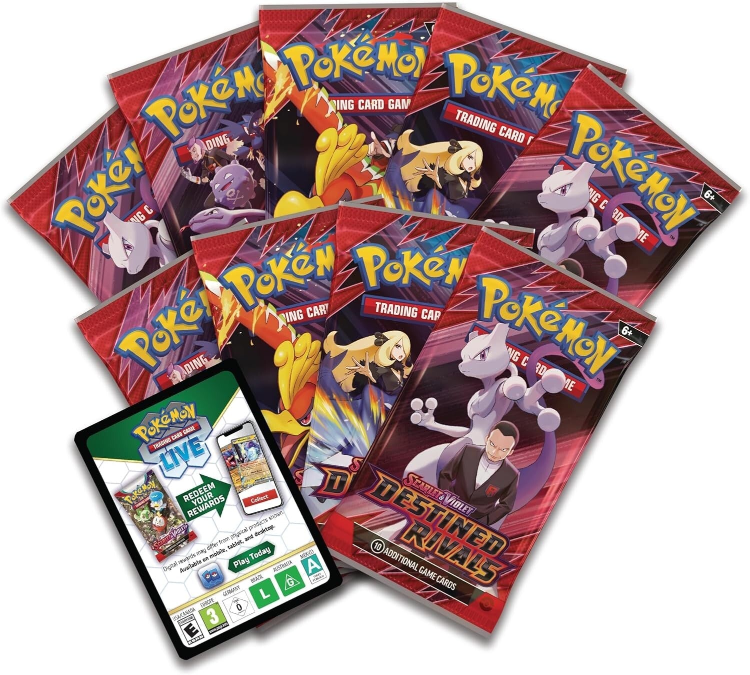 スマックダウン　トレカ１０パックセット Pokemon TCG - SV10: Destined Rivals (DRI) - Booster Pack - Lot of