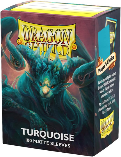 Dragon Shield Standard Size Matte Card Sleeves – Turquoise (100 Count, Smooth & Tough Premium TCG Protection)
