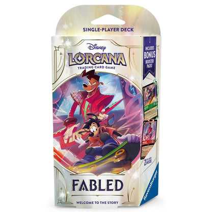 Disney Lorcana: Fabled Starter Deck (Emerald & Ruby, 60 Cards + Booster Pack)