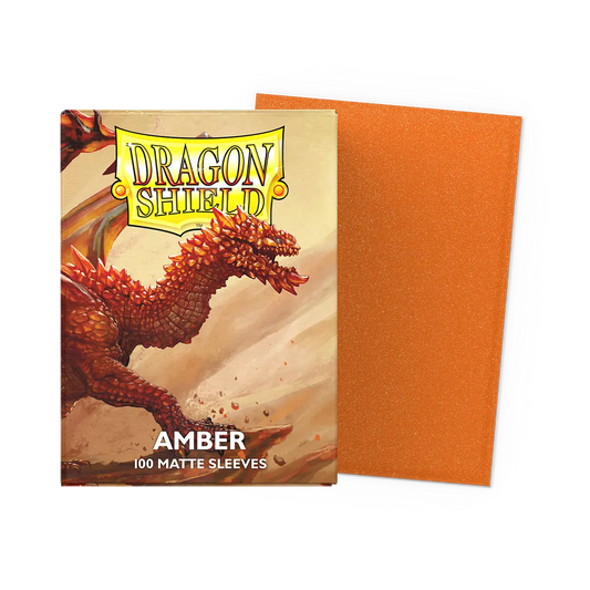 Dragon Shield Amber Matte Sleeves – 100 Count (Standard Size Sparkle Premium TCG Protection)