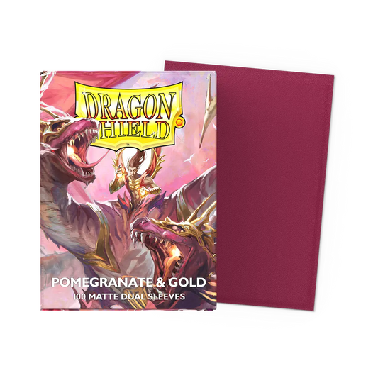 Dragon Shield Pomegranate & Gold Matte Dual Sleeves – 100 Count (Standard Size Premium TCG Protection)
