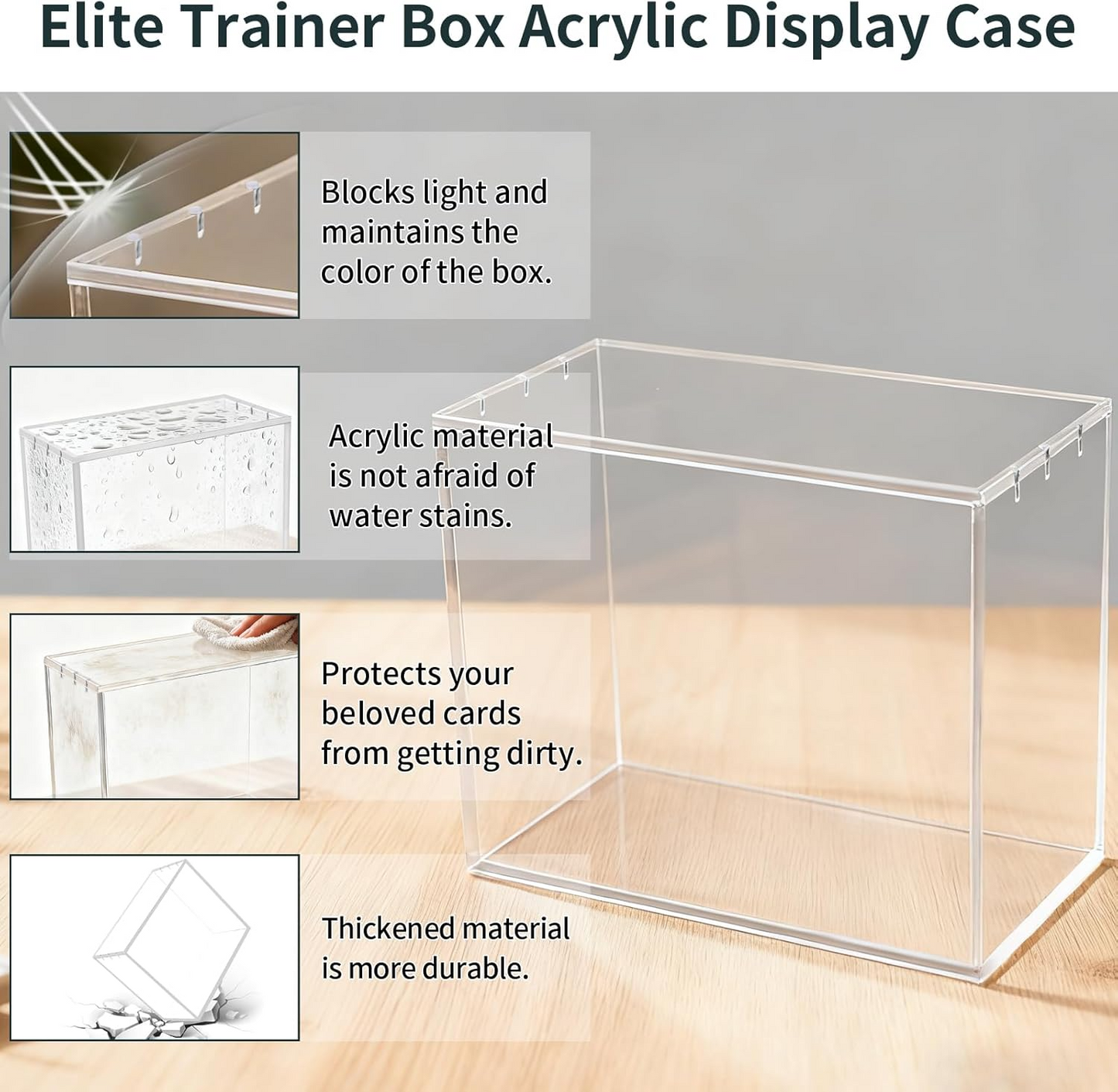 Acrylic Elite Trainer Box Protector Case – Magnetic Closure Display Case for Pokémon ETB (Clear)