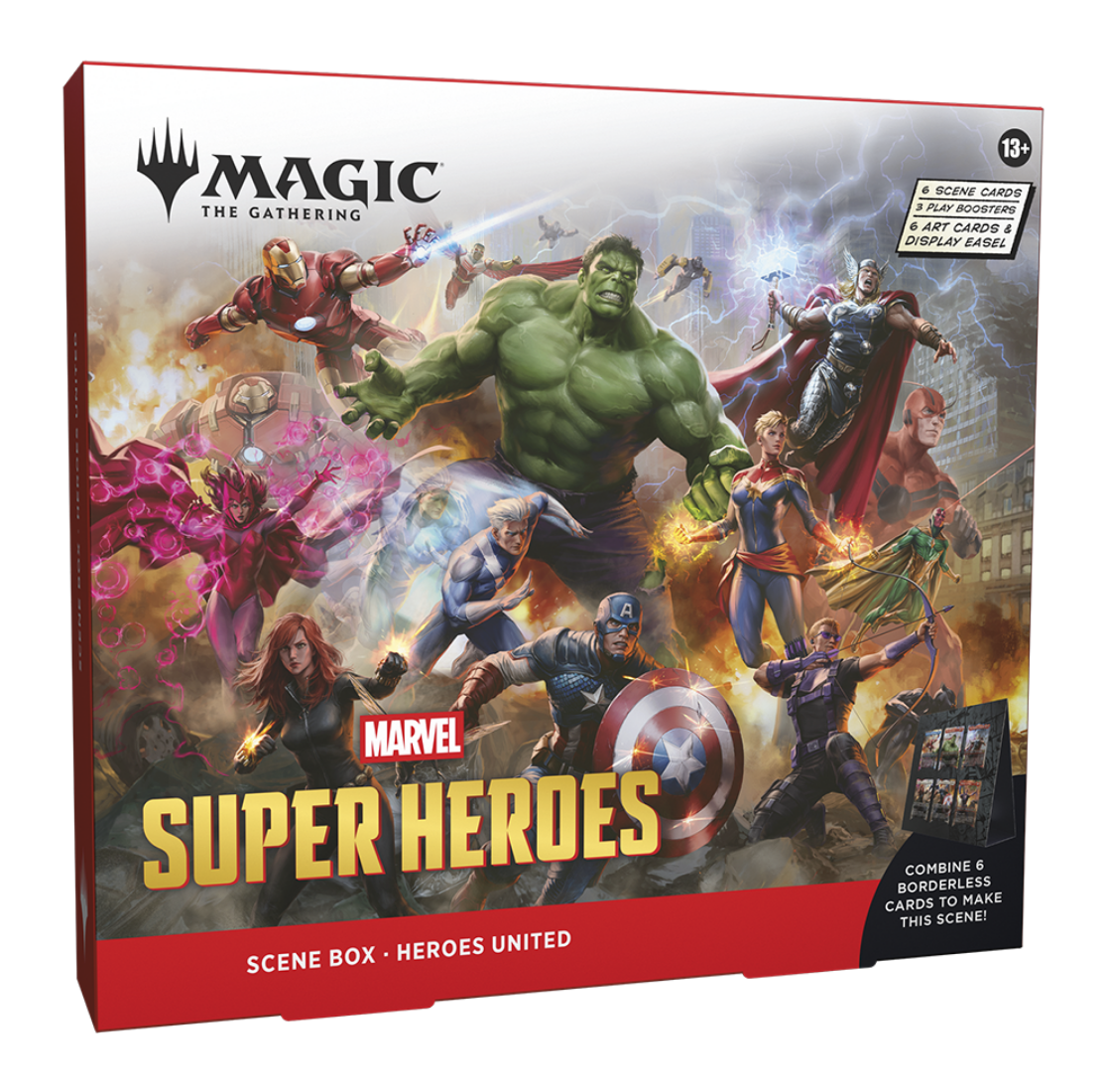 Magic: The Gathering | Marvel Super Heroes Scene Box – Heroes United or Villains Unleashed (3 Play Boosters, English Version)