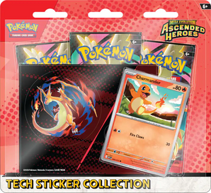 Pokémon TCG: Mega Evolution – Ascended Heroes Tech Sticker Collection (Charmander or Gastly Promo + 3 Packs)