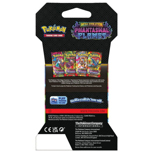 Pokémon TCG: Mega Evolution – Phantasmal Flames Sleeved Booster Pack (10 Cards, ME02 Expansion)