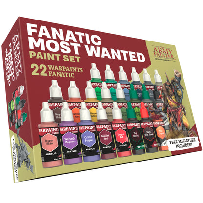 Army Painter Warpaints Fanatic Most Wanted Paint Set – 22 Colors, Miniature Figure & Guide (Acrylic Hobby Paint Kit)