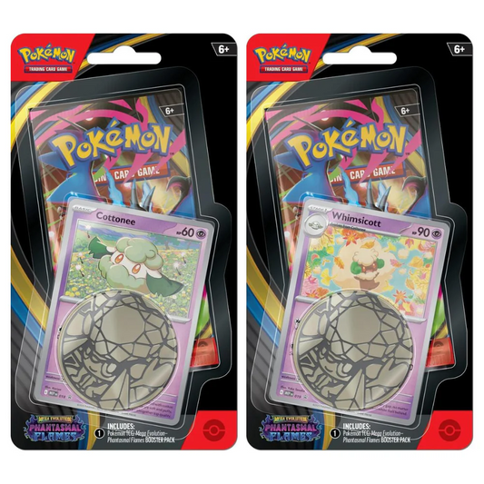 Pokémon TCG: Mega Evolution – Phantasmal Flames Single Pack Blister (Whimsicott & Cottonee Promo, ME02, English)