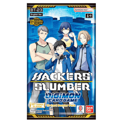 Digimon Card Game: Hackers’ Slumber Booster Box (BT-23, 24 Packs, 12 Cards Each, English Version)