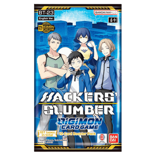 Digimon Card Game: Hackers’ Slumber Booster Box (BT-23, 24 Packs, 12 Cards Each, English Version)