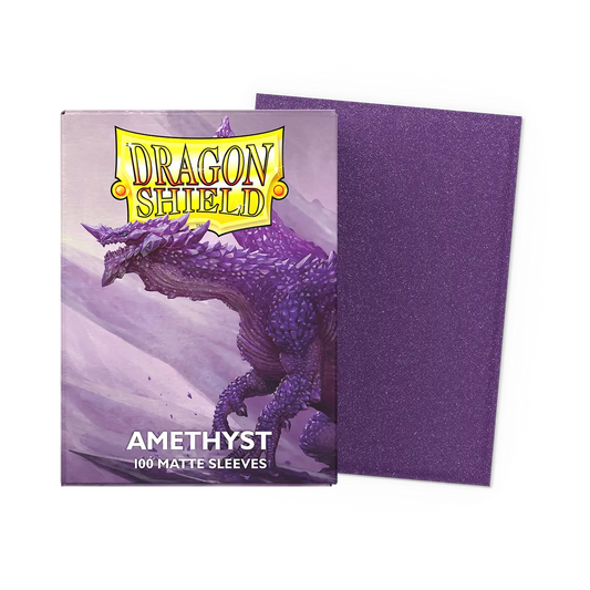 Dragon Shield Amethyst Matte Sleeves – 100 Count (Standard Size Sparkle Premium TCG Protection)
