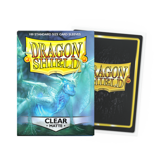 Dragon Shield Standard Size Matte Card Sleeves – Clear (100 Count, Smooth & Tough Premium TCG Protection)