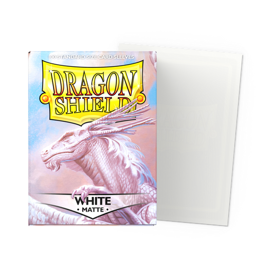 Dragon Shield Standard Size Matte Card Sleeves – White (100 Count, Smooth & Tough Premium TCG Protection)