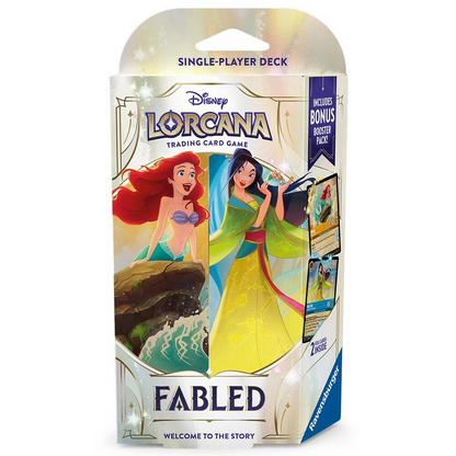 Disney Lorcana: Fabled Starter Deck (Amber & Sapphire, 60 Cards + Booster Pack)