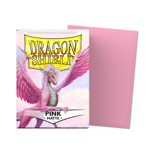 Dragon Shield Standard Size Matte Card Sleeves – Pink (100 Count, Smooth & Tough Premium TCG Protection)